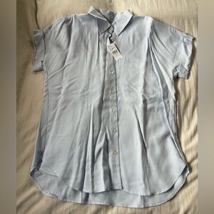 LOFT light blue short sleeve button up shirt NWT Small
